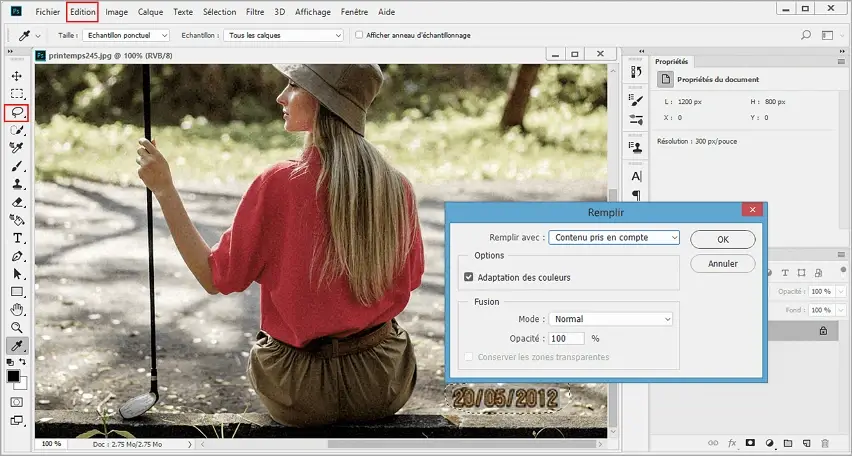 Enlevez la date sur une photo avec Photoshop