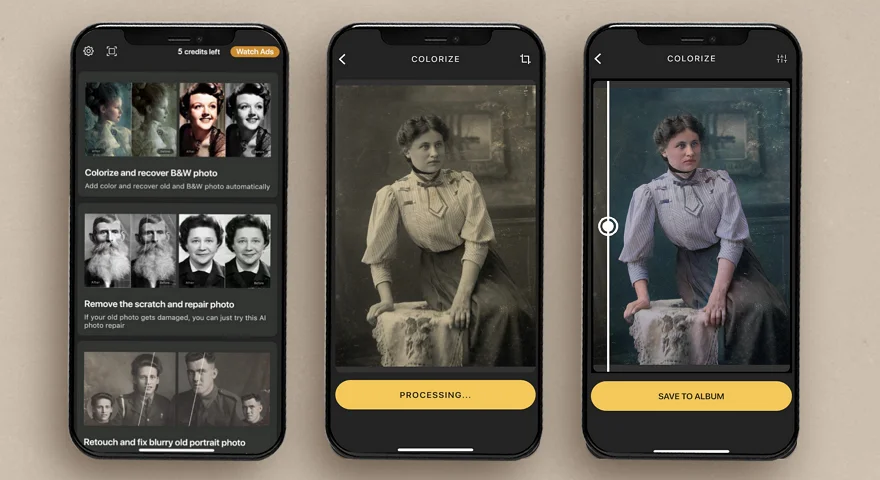 Utilize aplicações móveis para restaurar as suas fotografias antigas