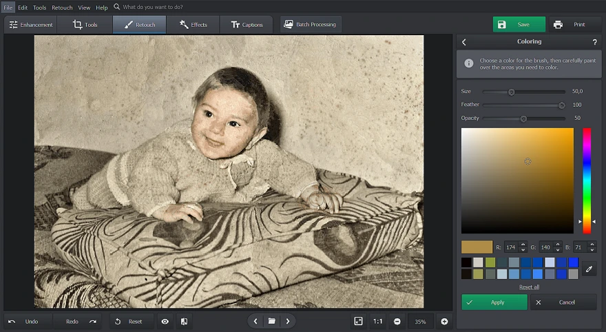 Vybarvení černobílé fotografie